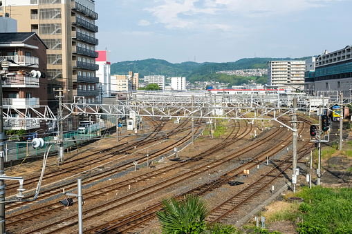 Scenery of Oji Town, known as the railway town