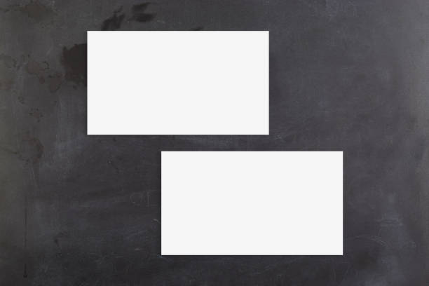 istock Two Sided Business Card Mockup on Chalkboard Background 1413931577