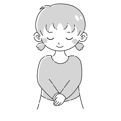Cute illustration of a person bowing