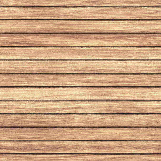 istock Wooden board seamless texture, carved horizontal stripes pattern on wood background , 3d illustration 1413938984