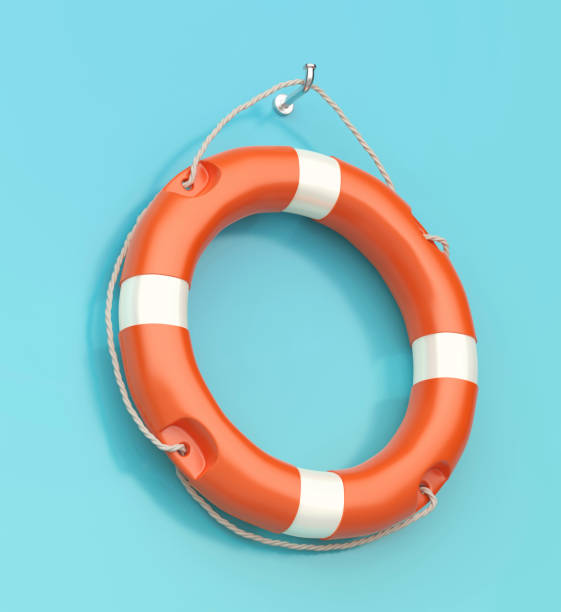 istock Lifebuoy ring on a wall 1413944513