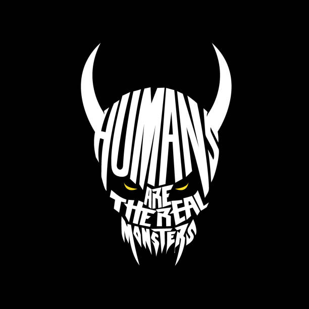 Humans are the real Monsters vector illustration fierce vector art illustration