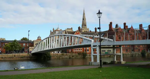 New bridge across the river Great Ouse at Bedford UK.