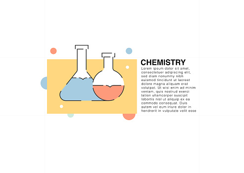 Chemistry colored line icon