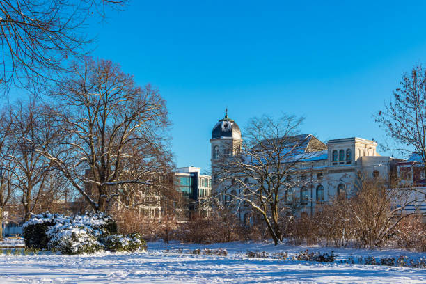 istock View over the park Rosengarten in Rostock, Germany 1413950478