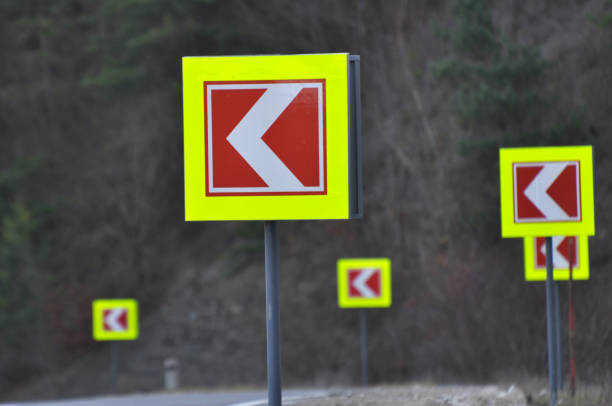 Sharp curve warning chevron sign South Africa