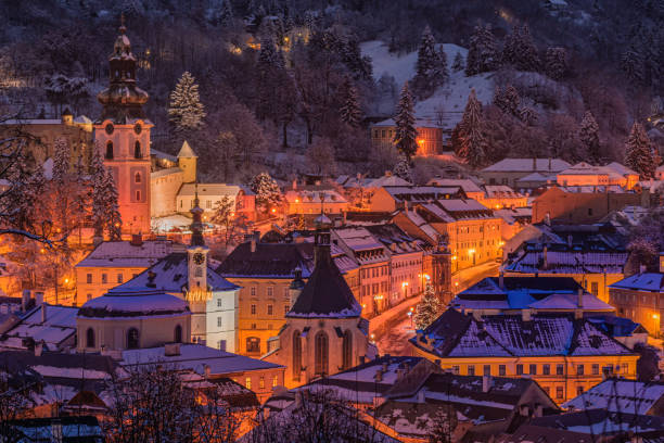 istock Banska Stiavnica old town in winter 1413953190