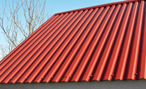 istock The building is covered with profiled metal sheet 1413953786