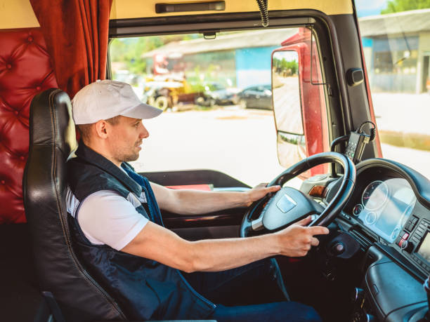 istock Professional truck driver to transport 1413954821