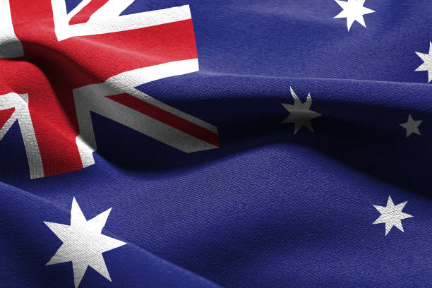istock 3D illustration closeup flag of Australia 1413955083