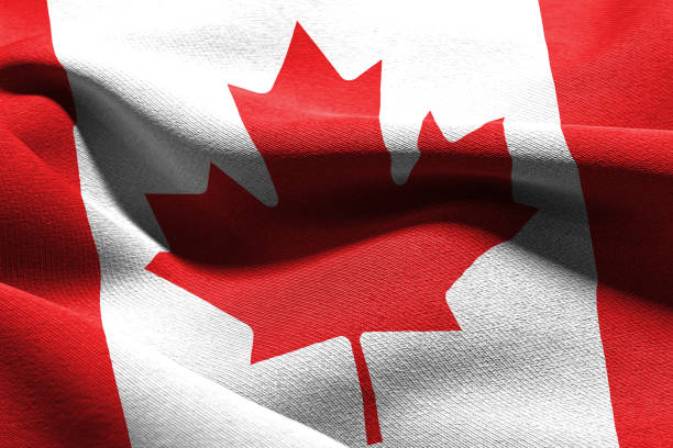 istock 3D illustration closeup flag of Canada 1413955127