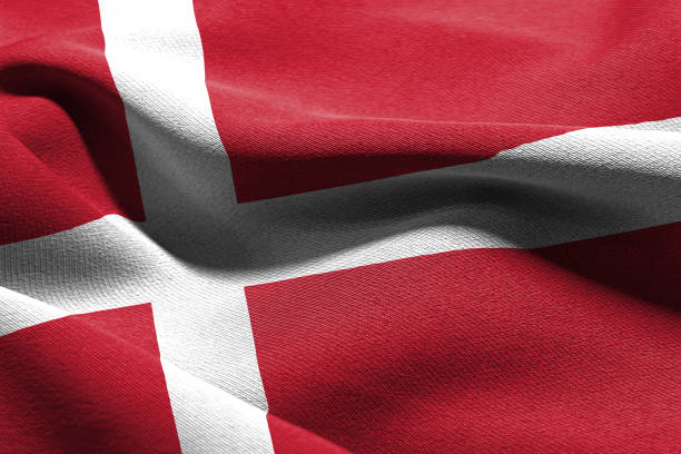 istock 3D illustration closeup flag of Denmark 1413955156