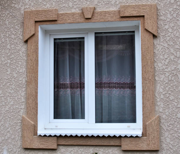 istock View of metal-plastic window from the outside 1413956192