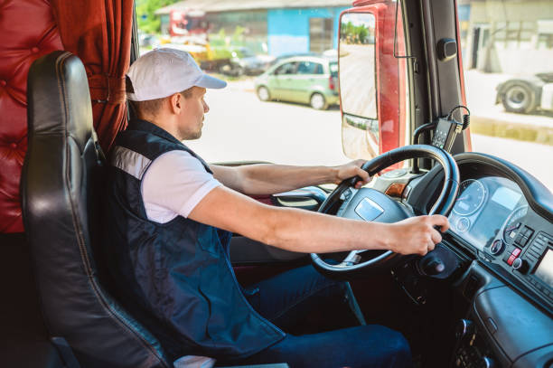 istock Professional truck driver to transport 1413956293