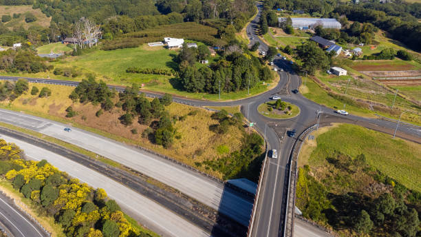 istock Aerial view over a freeway in the countryside 1413957912