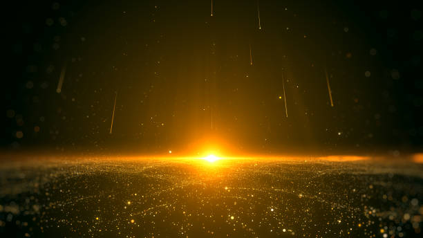 istock Gold burst light, dust particles and shooting star elegance abstract background 1413959057