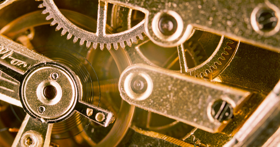 Macro of the clockwork of an pocketwatch.