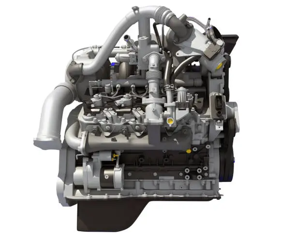 V8 Engine 3D rendering on white background