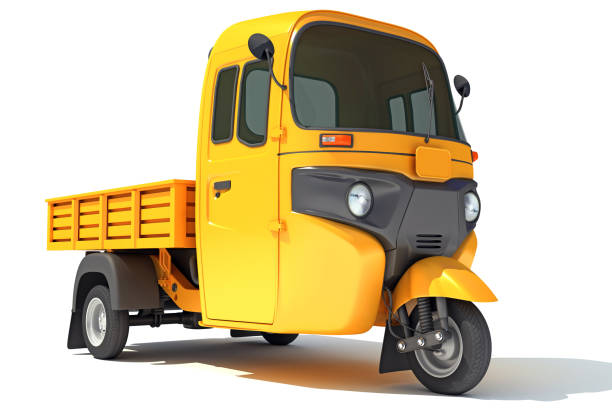istock Mini Truck Pick Up Rickshaw 3D rendering on white background 1413960592