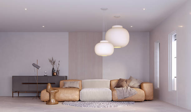 istock 3d rendering,3d illustration, Interior Scene and  Mockup,furniture designer render 3D model sofa living room. 1413964752