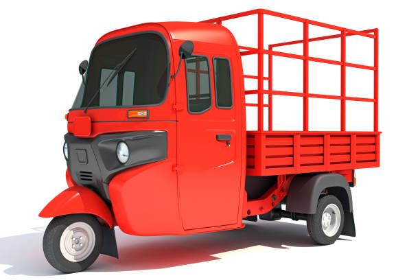 istock Pickup Mini Truck Carrier 3D rendering on white background 1413971773