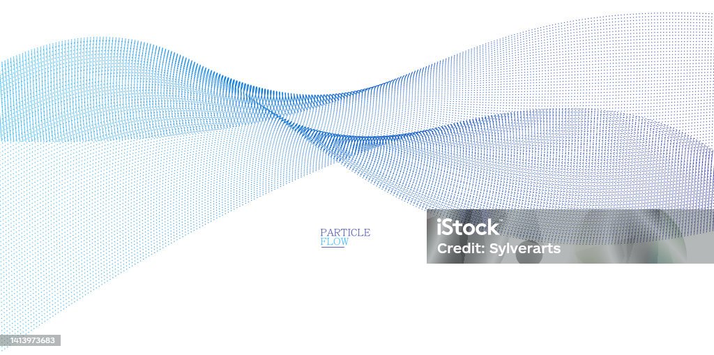 Blue Dots Array Blue Dots In Motion Vector Abstract Background Particles Array Wavy ...