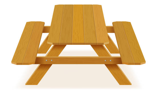 istock benches with a picnic table in the garden or park vector illustration 1413982236