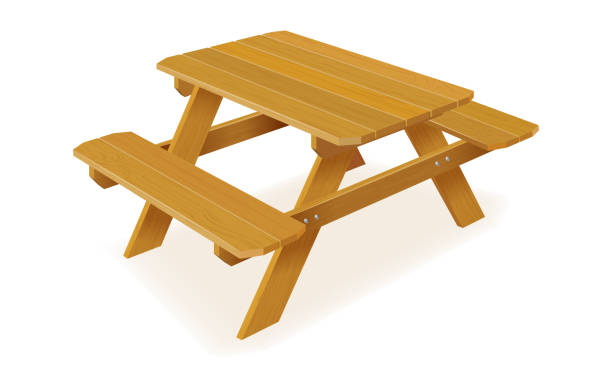 istock benches with a picnic table in the garden or park vector illustration 1413982261