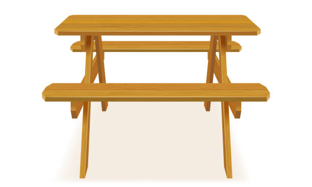 istock benches with a picnic table in the garden or park vector illustration 1413982514