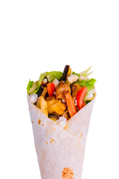 istock Shawarma sandwich isolated on white background 1413988122