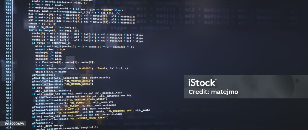 Python Programming Language Code On A Dark Blue Surface With Glitched ...