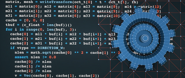 Abstract Computer Aided Design Concept With Python Programming Language ...