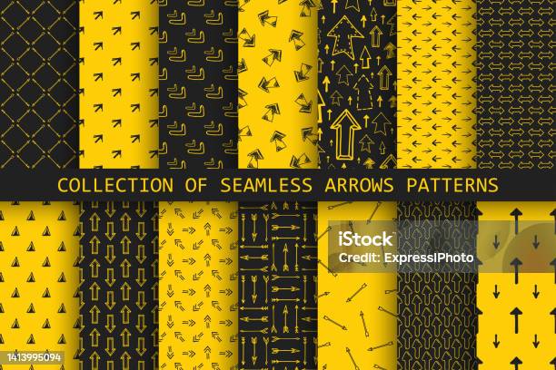 Inconsistent Arrow Pattern Collection Of Seamless Drawing Arrows Patterns Doodle Design Creative ...