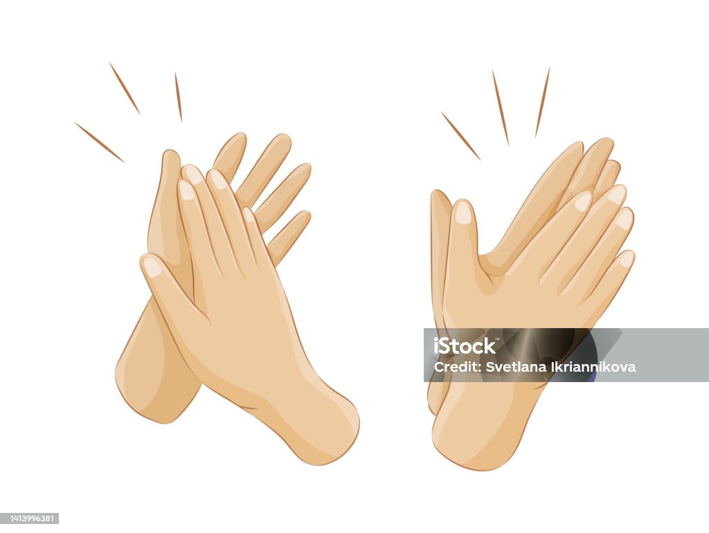 Clapping Expression Clapping Hands Demonstrating Greeting Appreciation Or Cheering Gesture ...