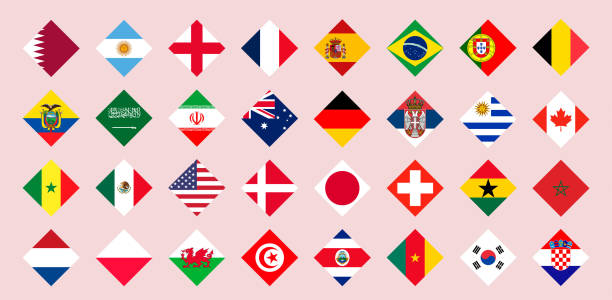 ilustraciones, imágenes clip art, dibujos animados e iconos de stock de papel tapiz en los colores. ilustración vectorial. - world cup