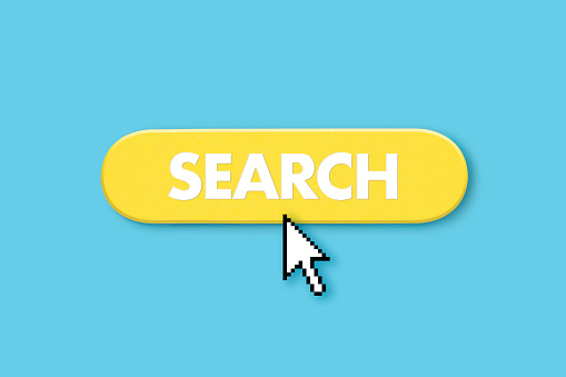Cursor arrow over yellow search push button