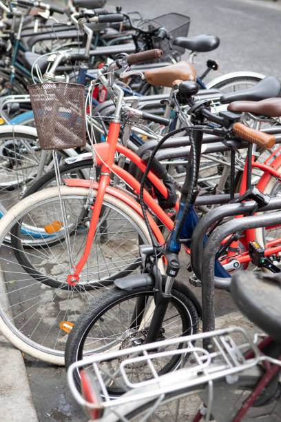 istock Row of bicycles in a Paris back street 1413998726