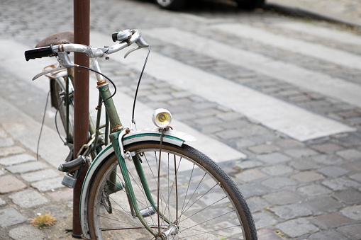 Old fashioned bicycle in the Montmartre district of Paris