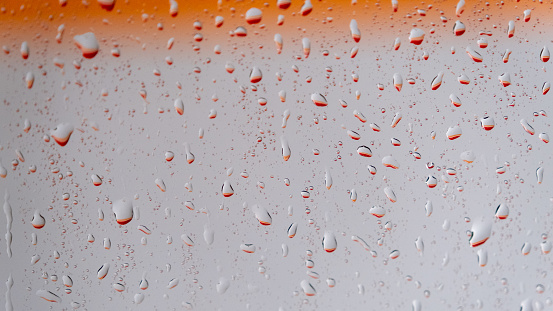 Water drops on car glass.rain drops on clear window