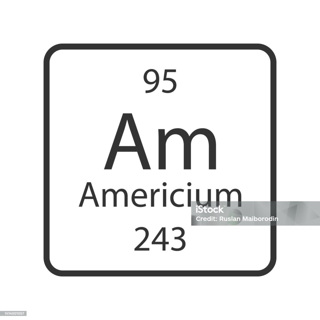 Americium Symbol Chemical Element Of The Periodic Table Vector