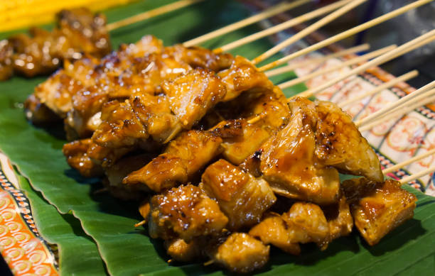 istock grill chicken  on green banana leaf 1414003595
