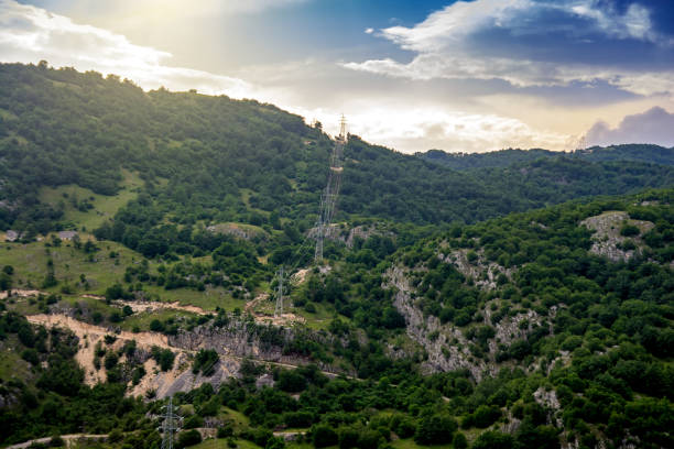 istock Electric supports in the mountains 1414007140