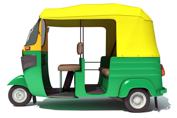 istock Auto Rickshaw Bajaj TukTuk 3D rendering on white background 1414019688