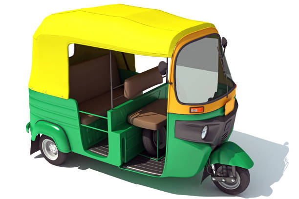 istock Auto Rickshaw Bajaj TukTuk 3D rendering on white background 1414019785