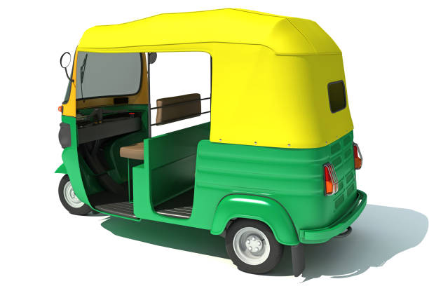 istock Auto Rickshaw Bajaj TukTuk 3D rendering on white background 1414019786