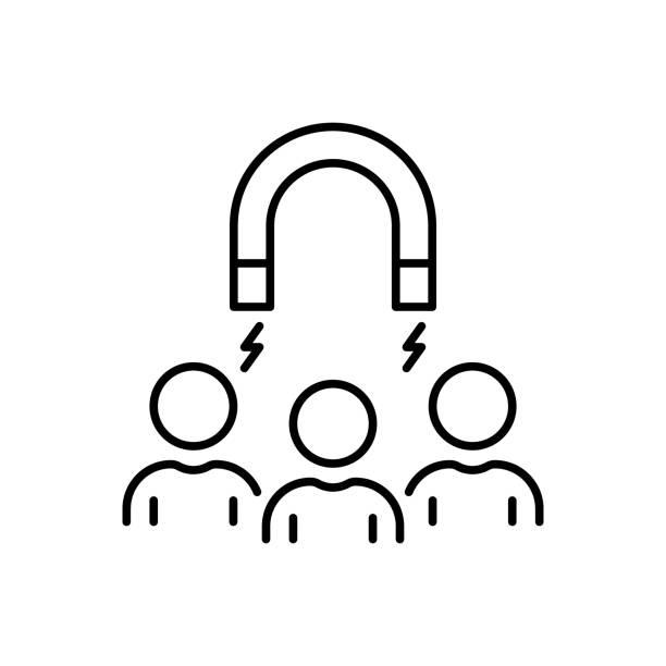 Retention Employee People in Business Company Line Icon. Lead Attract User Customer Linear Pictogram. Magnet Acquisition Potential Client Outline Icon. Editable Stroke. Isolated Vector Illustration Retention Employee People in Business Company Line Icon. Lead Attract User Customer Linear Pictogram. Magnet Acquisition Potential Client Outline Icon. Editable Stroke. Isolated Vector Illustration. retain stock illustrations