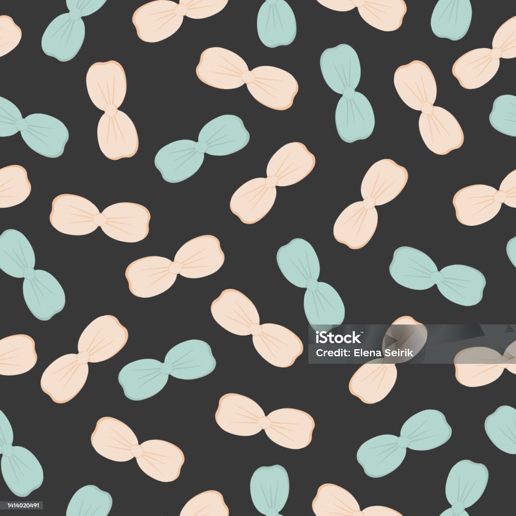 Bow Pattern Hd Bow Pattern On Black Background Stock Illustration - Download Image Now ...