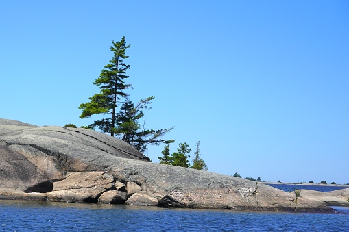 Georgian Bay Granite Islands with windswept Pine trees