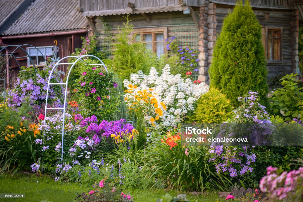 beautiful ornamental garden (house) beautiful ornamental garden Garden Stock Photo