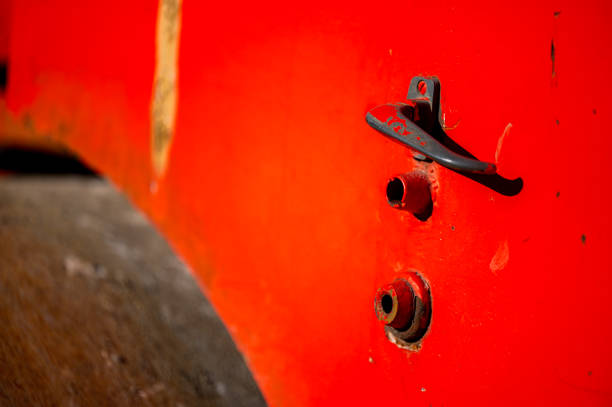 istock Rusty and dirty metal surface with old red paint. 1414026781